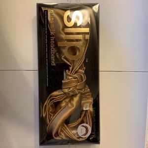 Slip silk gold knot headband